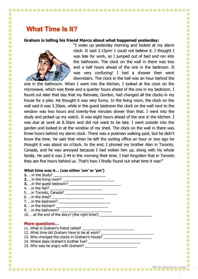 French Reading Comprehension Worksheets Pdf