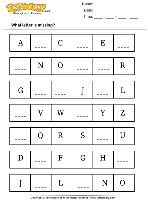 Kindergarten Beginner English Alphabet Worksheets