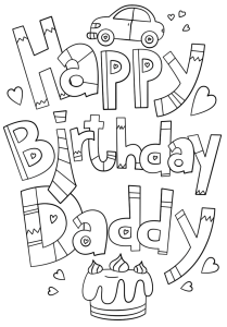 Happy Birthday Dad Coloring Pages in 2020 Birthday coloring pages