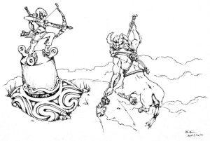Link vs. Lynel drawing Zelda Amino
