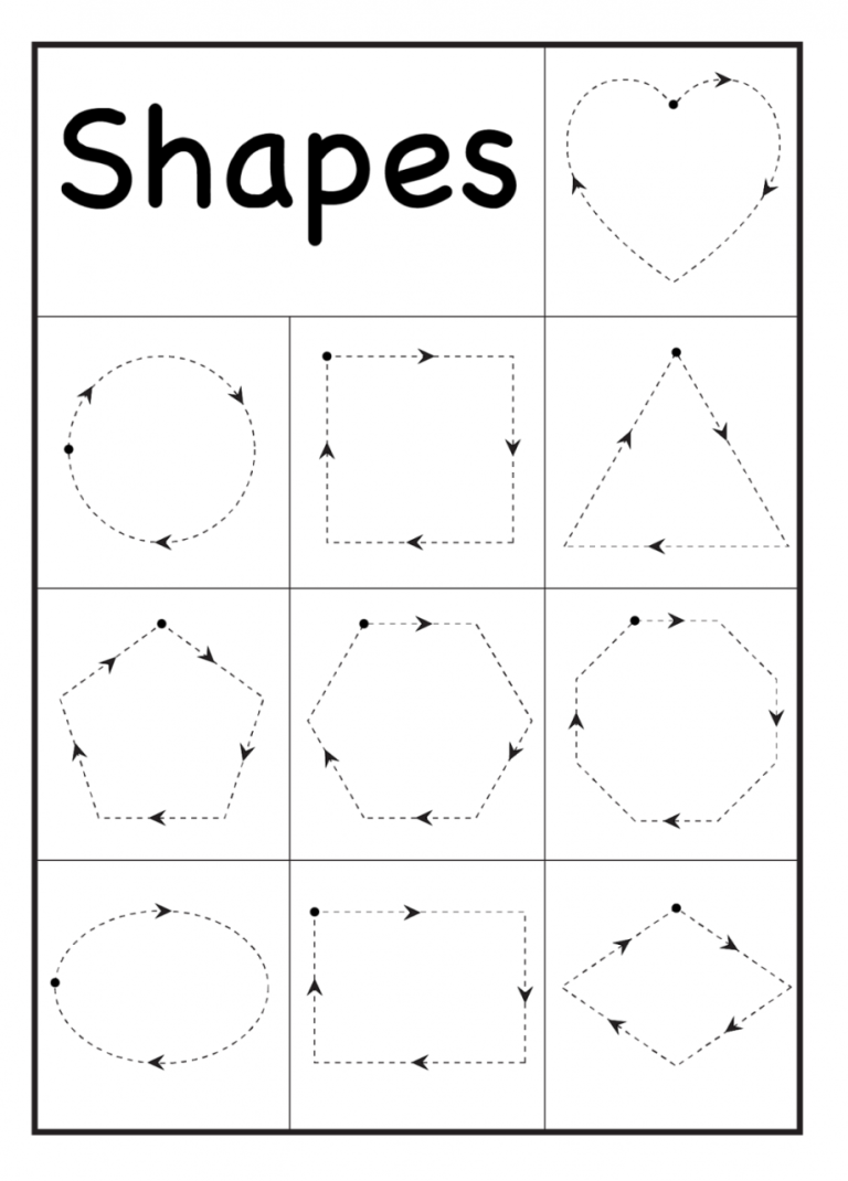 Number Tracing Worksheets For 4 Year Olds