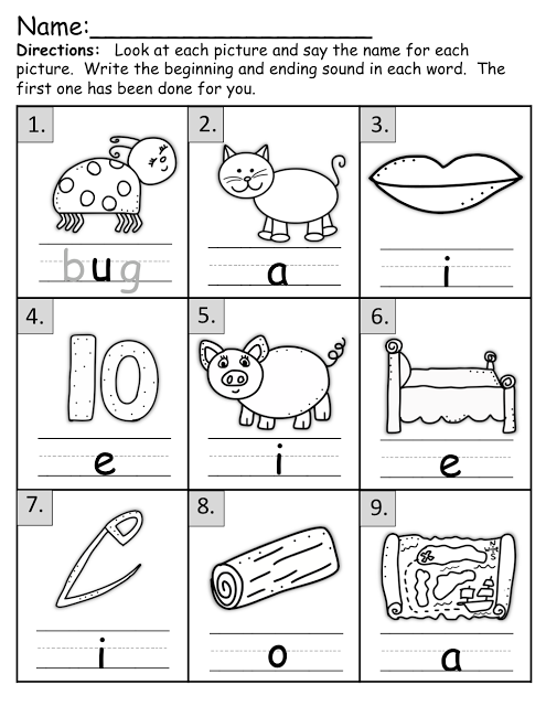 Final Sound Ending Sounds Worksheets For Kindergarten