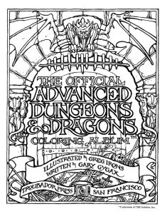 AD&D Coloring Book (From 1979) Only 1000 WIRED