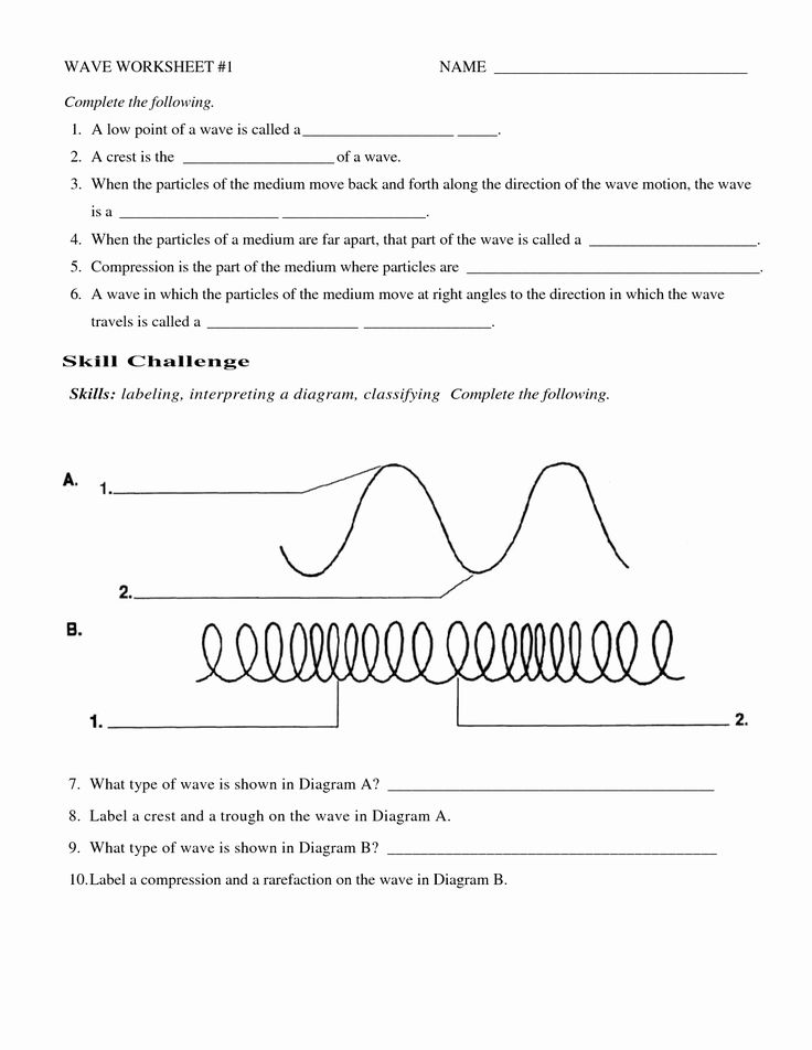 Waves Review Worksheet Answer Key
