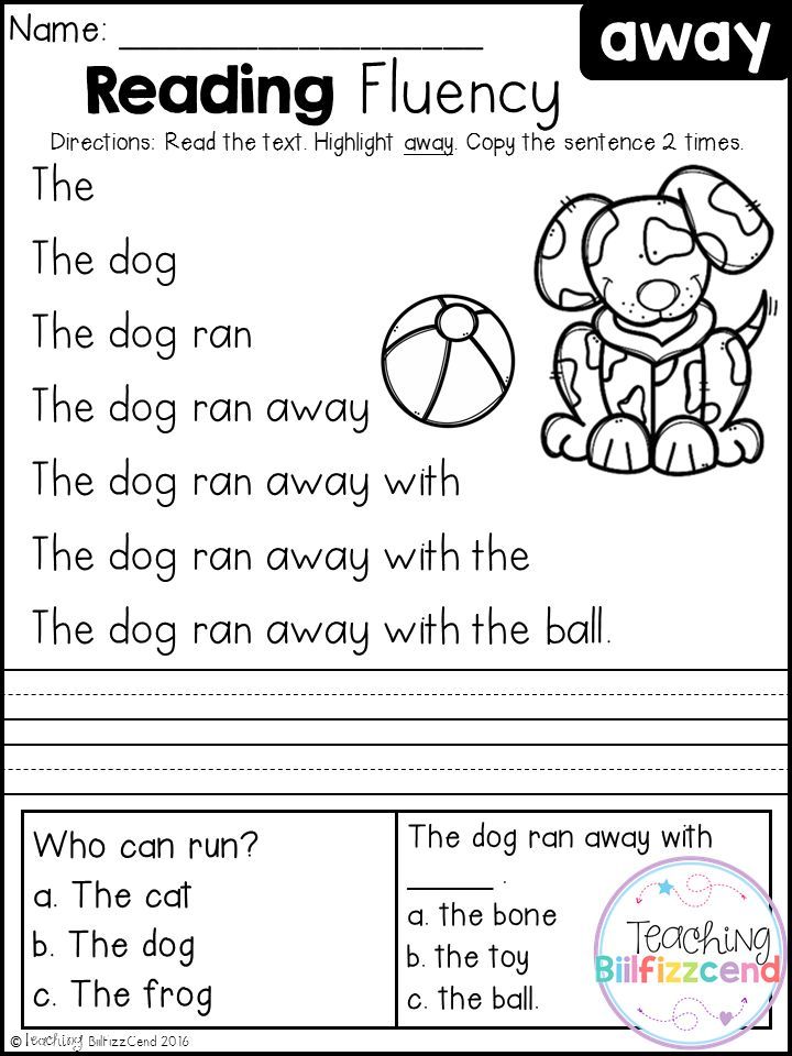 Early Childhood Beginner Kindergarten Reading Worksheets