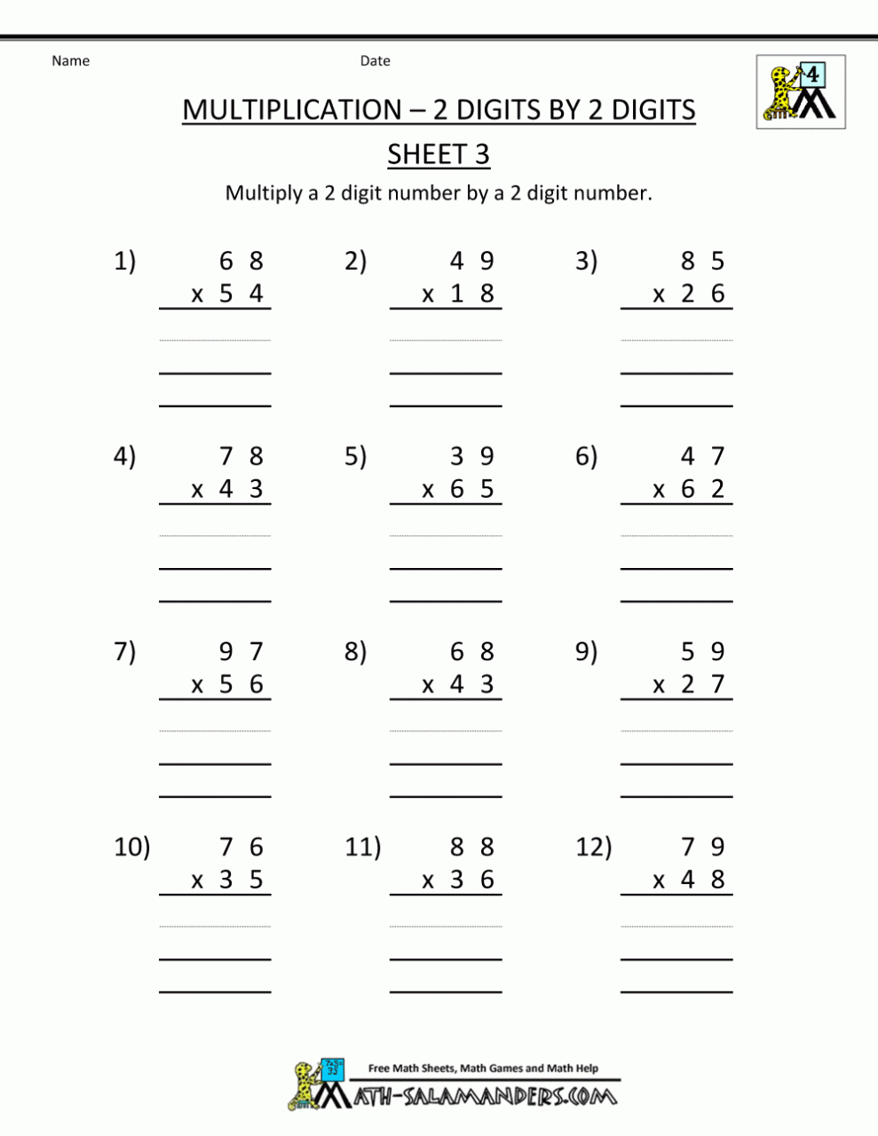 Free Printable Multiplication Worksheets Grade 5 Printable