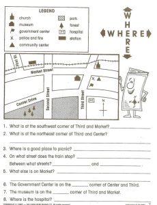 Map Reading Practice Worksheets 4th Grade Map Skills Worksheets