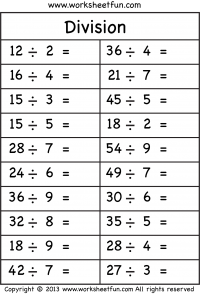 Printable Multiplication And Division Worksheets Grade 4