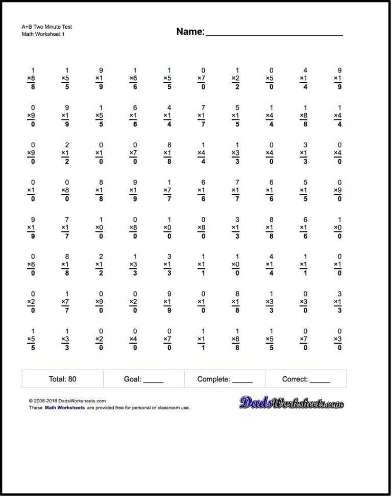 Rocket Math Worksheets Multiplication Printable