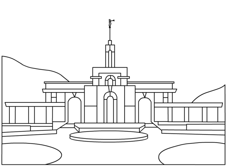 Temple Coloring Page