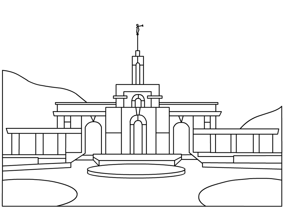 Temple Coloring Page