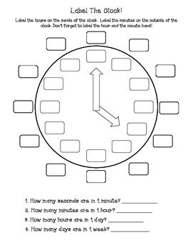 Printable Clock With Minutes Labeled