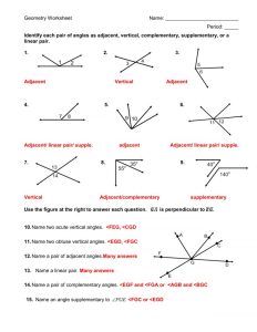 Pairs Of Angles Worksheet Answer Key worksheet