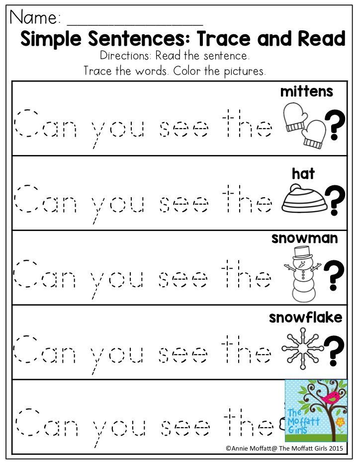 Simple Sentence Worksheets For Preschoolers