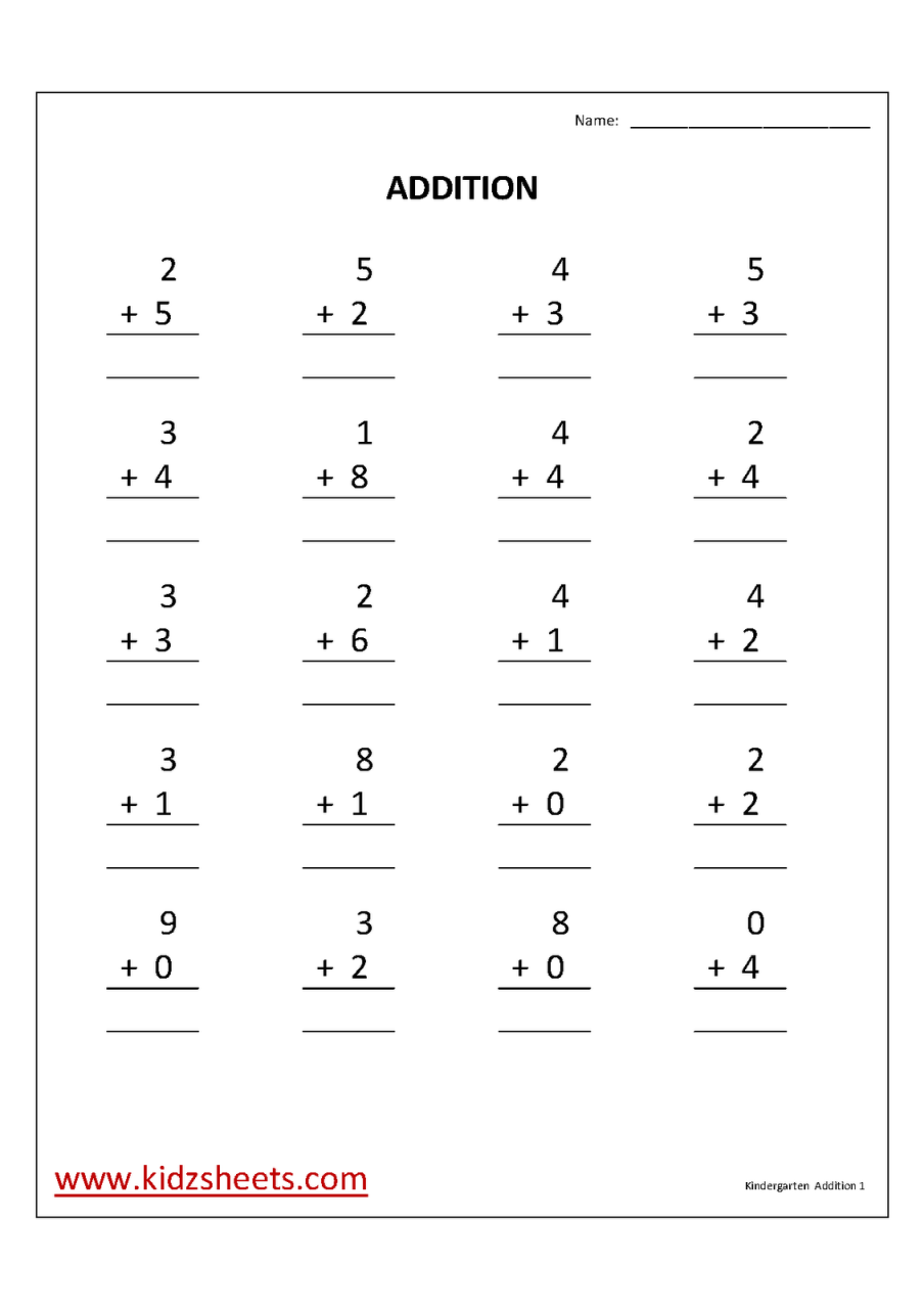 Grade 1 Free Printable Math Addition Worksheets