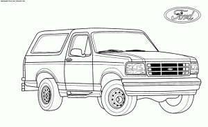Old Ford Truck Drawing Sketch Coloring Page