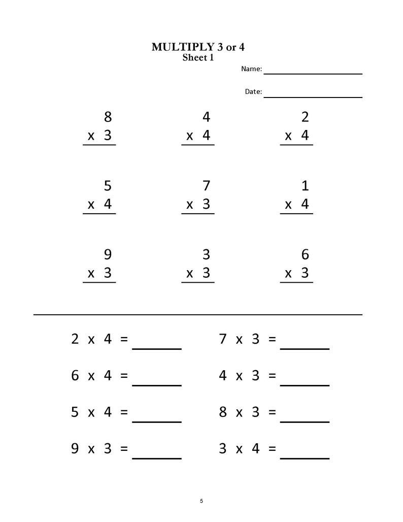 2Nd Grade Multiplication Worksheets Printable