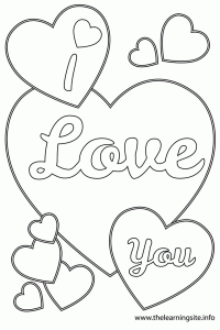 Free Coloring Pages I LOVE YOU Coloring Home