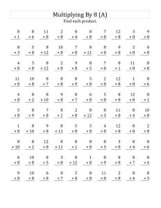 Printable 8 Times Table Worksheets Activity Shelter