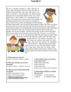 Reading Comprehension For Grade 4 Esl Worksheet By Nanoushka