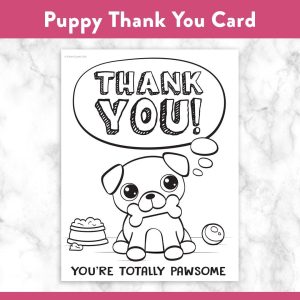 Printable Coloring Thank You Cards