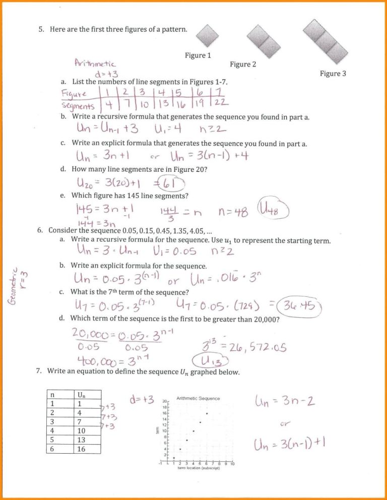 Arithmetic And Geometric Series Worksheet Answers
