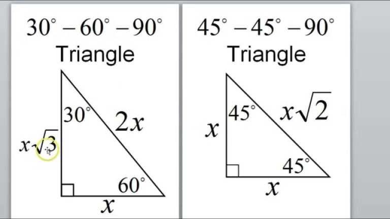 30 60 90 Triangle Worksheet Answer Key