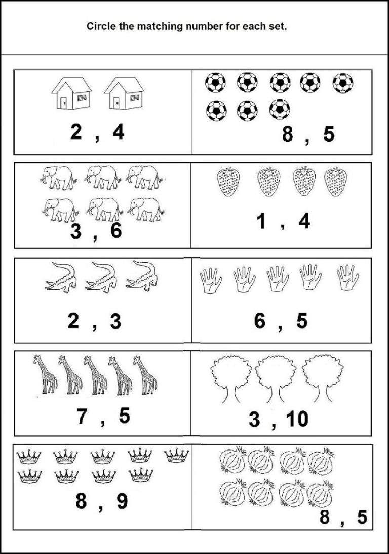 Printable Singapore Math Kindergarten Worksheets