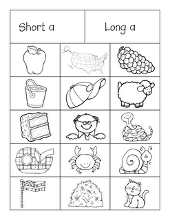 Short Vowel A Worksheets For Grade 1