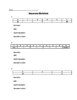 Arithmetic Sequence And Series Worksheet Doc
