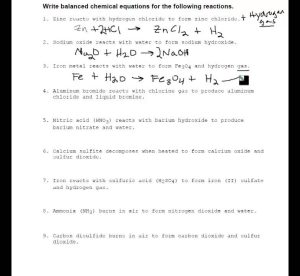 Chemistry Word Equations Worksheet Answers in 2020 Writing words