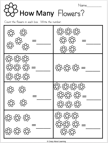 Counting Numbers Kindergarten Math Worksheets