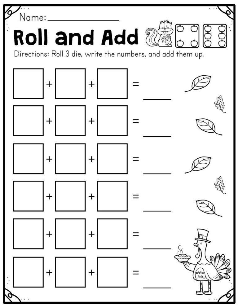 First Grade Fall Worksheets Free