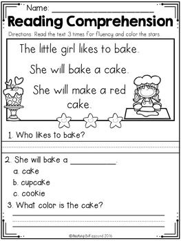 Beginner First Grade Reading Comprehension Worksheets Grade 1