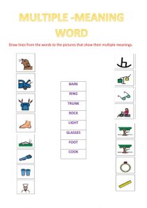 Multiple meaning worksheet