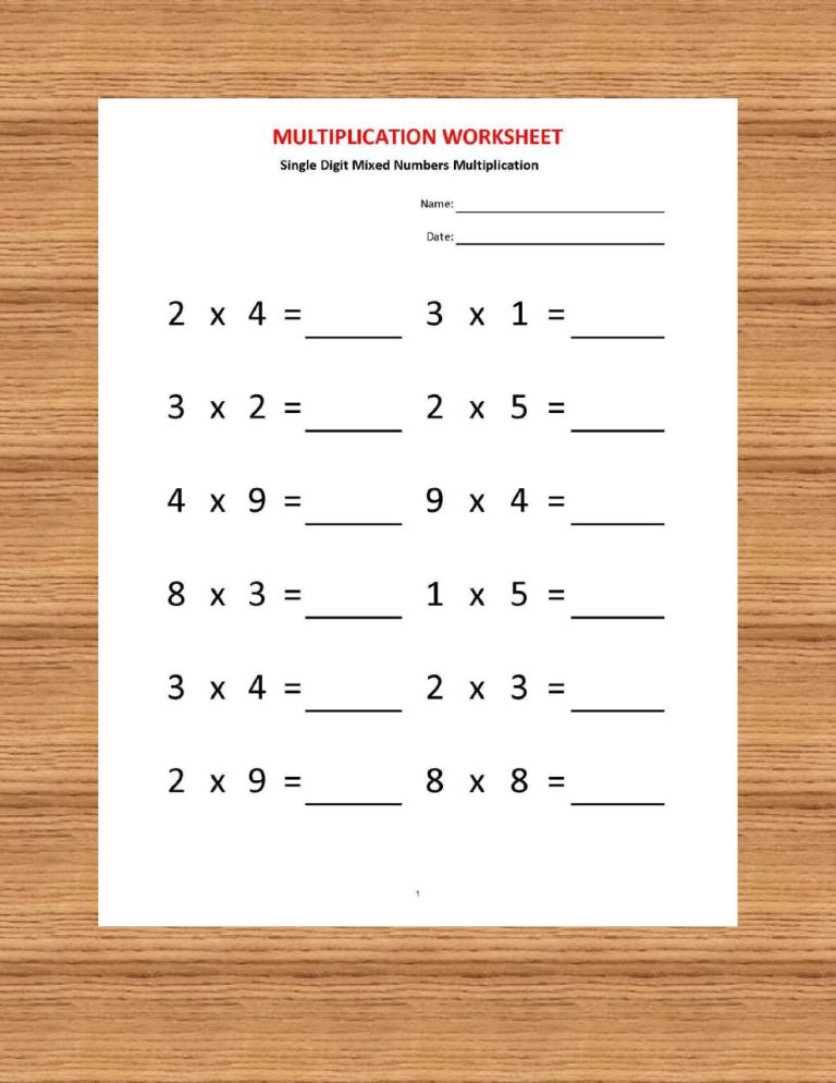 Multiplication By 2 Worksheets Pdf