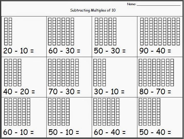 Subtracting Multiples Of 10 Worksheet