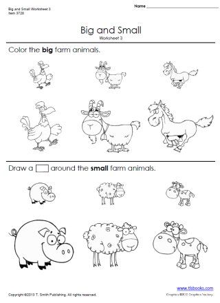 Preschool Big And Small Worksheets For Kindergarten