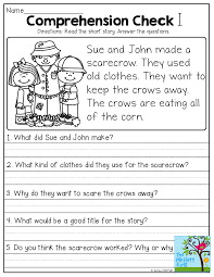 Grade 1 First Grade Reading Comprehension Worksheets Pdf