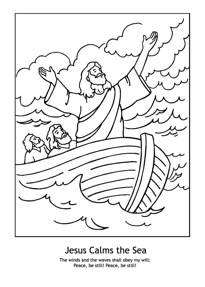 Jesus Calms The Storm Coloring Page