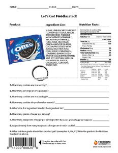 Nutrition Label Worksheet Answers Pdf worksheet