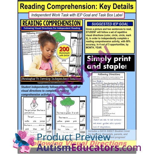 Following Directions Reading Comprehension Worksheets