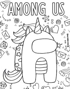 Among Us Unicorn Coloring Page Free Printable Coloring Pages for Kids