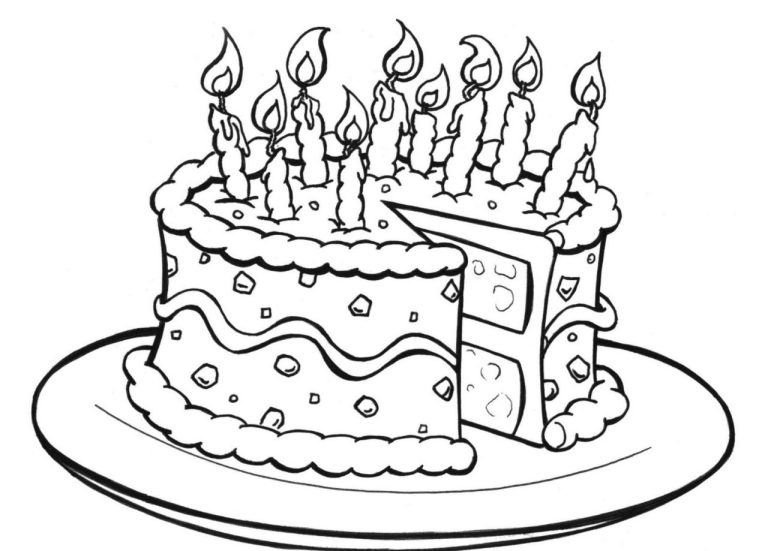 Coloring Page Cake