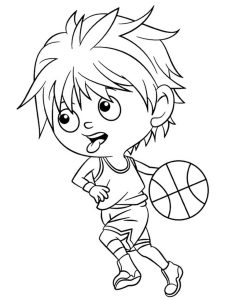 Cartoon Basketball Player Coloring Page (FREE DOWNLOAD)