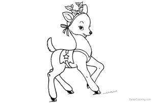 Cute Christmas Reindeer Coloring Pages Free Printable Coloring Pages