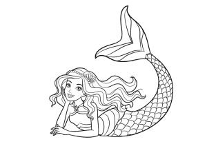 Simple Mermaid Coloring Coloring Pages