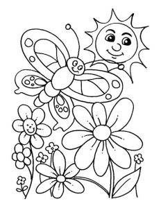 Everybody Is Happy When Spring Is Here Coloring Page Kids Play Color