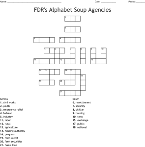 Alphabet Soup Programs Of The New Deal Worksheet Photos Alphabet