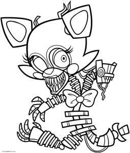 Five Nights at Freddy's Mangle Coloring Pages Five Nights At Freddy's